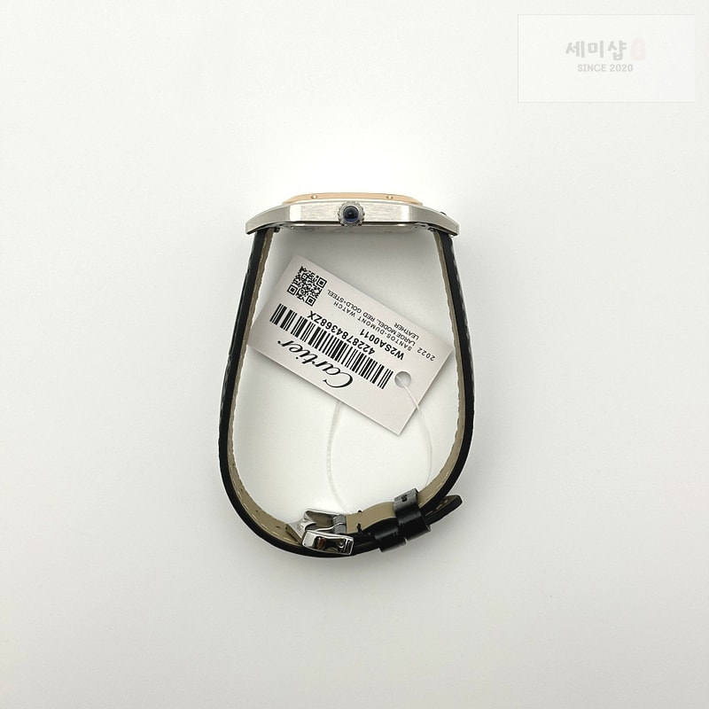 Cartier F1공장 까르띠에 산토스 뒤몽 43.5mm 로즈골드콤비 실버다이얼 블랙가죽스트랩 Santos Dumont 43.5mm SS/RG F1F Best Edition Silver Dial on Black Leather Strap Quartz 시계 6번 이미지