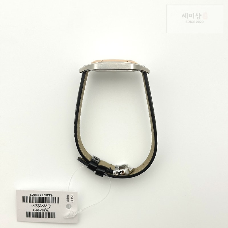 Cartier F1공장 까르띠에 산토스 뒤몽 43.5mm 로즈골드콤비 실버다이얼 블랙가죽스트랩 Santos Dumont 43.5mm SS/RG F1F Best Edition Silver Dial on Black Leather Strap Quartz 시계 7번 이미지