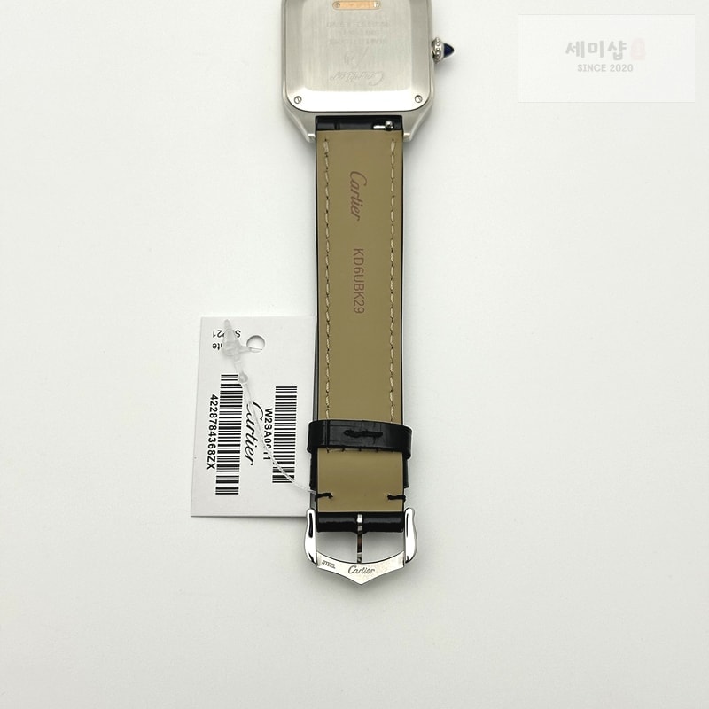 Cartier F1공장 까르띠에 산토스 뒤몽 43.5mm 로즈골드콤비 실버다이얼 블랙가죽스트랩 Santos Dumont 43.5mm SS/RG F1F Best Edition Silver Dial on Black Leather Strap Quartz 시계 9번 이미지