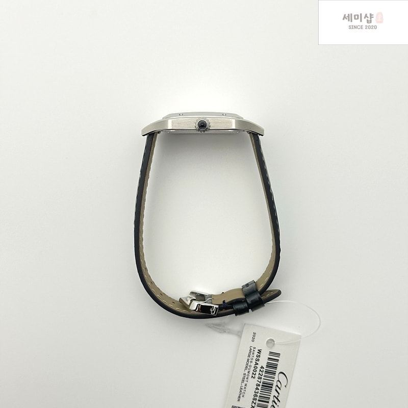 Cartier F1공장 까르띠에 산토스 뒤몽 43.5mm 실버다이얼 블루가죽스트랩 Santos Dumont 43.5mm SS F1F Best Edition Silver Dial on Blue Leather Strap Quartz 시계 7번 이미지