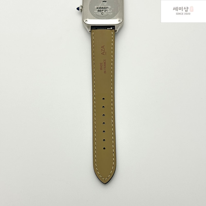 Cartier F1공장 까르띠에 산토스 뒤몽 43.5mm 실버다이얼 블루가죽스트랩 Santos Dumont 43.5mm SS F1F Best Edition Silver Dial on Blue Leather Strap Quartz 시계 10번 이미지