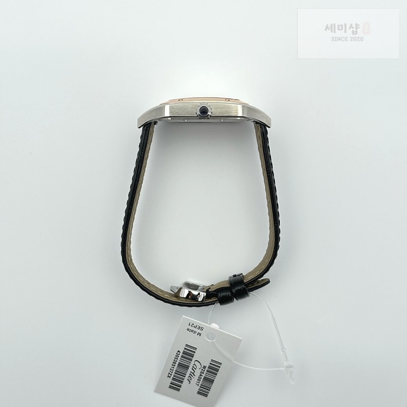 Cartier F1공장 까르띠에 산토스 뒤몽 46.6mm 로즈골드콤비 실버다이얼 블랙가죽스트랩 Santos Dumont 46.6mm SS/RG F1F Best Edition Silver Dial on Black Leather Strap Quartz 시계 5번 이미지