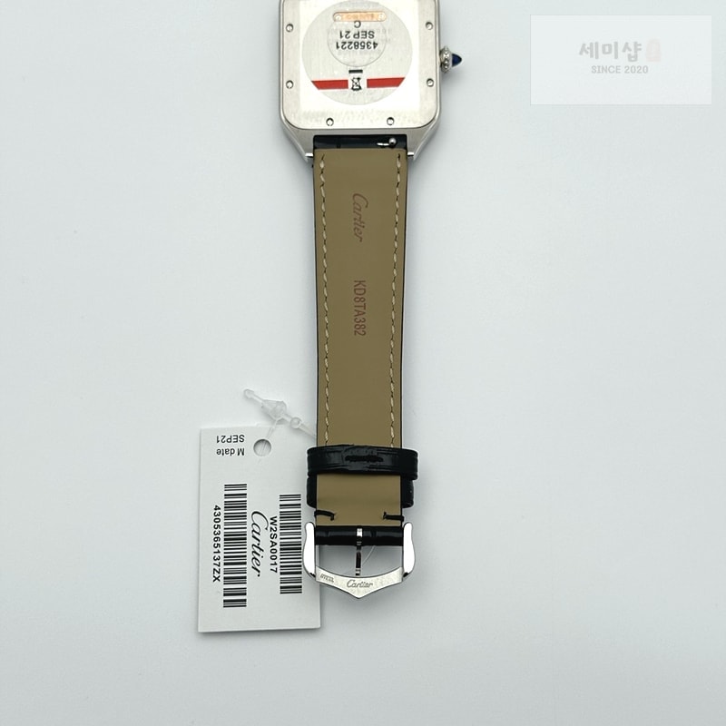 Cartier F1공장 까르띠에 산토스 뒤몽 46.6mm 로즈골드콤비 실버다이얼 블랙가죽스트랩 Santos Dumont 46.6mm SS/RG F1F Best Edition Silver Dial on Black Leather Strap Quartz 시계 7번 이미지