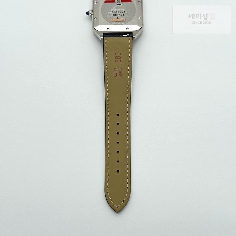 Cartier F1공장 까르띠에 산토스 뒤몽 46.6mm 로즈골드콤비 실버다이얼 블랙가죽스트랩 Santos Dumont 46.6mm SS/RG F1F Best Edition Silver Dial on Black Leather Strap Quartz 시계 8번 이미지