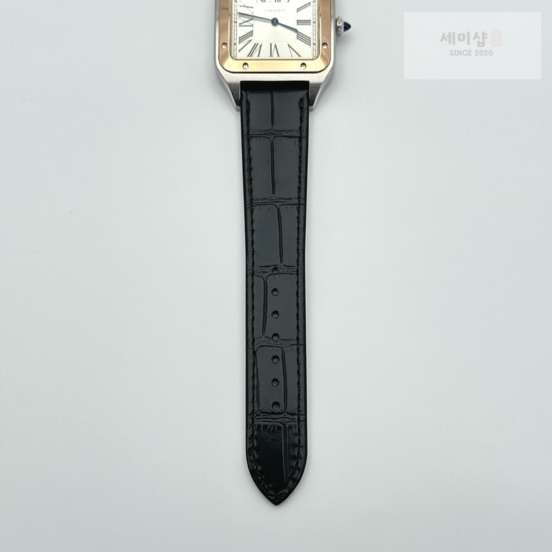 Cartier F1공장 까르띠에 산토스 뒤몽 46.6mm 로즈골드콤비 실버다이얼 블랙가죽스트랩 Santos Dumont 46.6mm SS/RG F1F Best Edition Silver Dial on Black Leather Strap Quartz 시계 9번 이미지