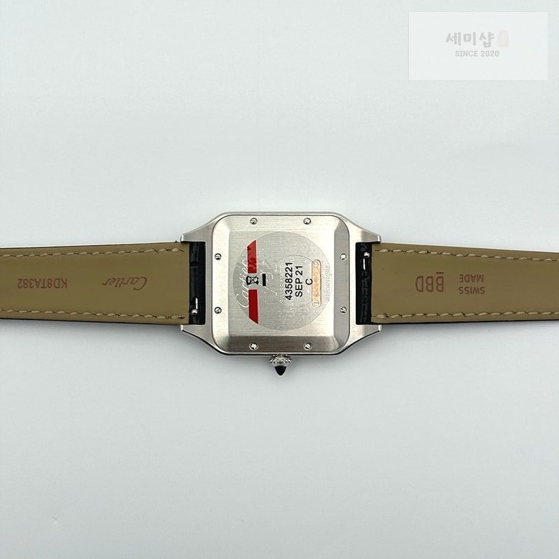 Cartier F1공장 까르띠에 산토스 뒤몽 46.6mm 로즈골드콤비 실버다이얼 블랙가죽스트랩 Santos Dumont 46.6mm SS/RG F1F Best Edition Silver Dial on Black Leather Strap Quartz 시계 10번 이미지