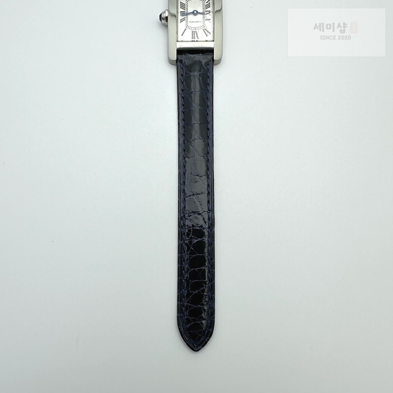 Cartier 8848공장 까르띠에 탱크 아메리칸워치 19 스틸 다이아몬드베젤 실버다이얼 레드악어스트랩 시계 8번 이미지