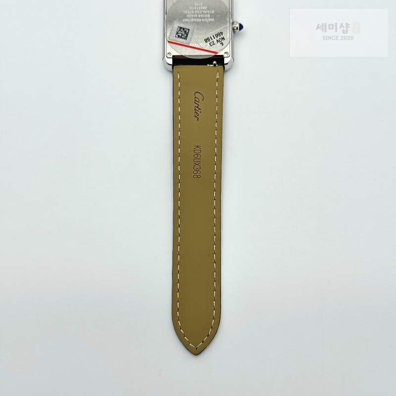 Cartier AF공장 까르띠에 탱크솔로 24MM 스틸 화이트다이얼 블랙크로커다일스트랩 시계 9번 이미지