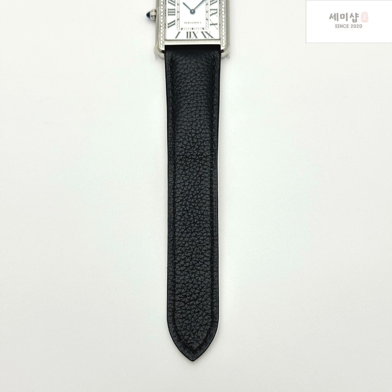 Cartier AF공장 까르띠에 탱크솔로 27 라지 스틸 화이트다이얼 다이아몬드베젤 소가죽스트랩 Tank Solo Ladies 27mm SS White Dial Diamonds Bezel on Black Leather Strap Ronda Quartz 시계 10번 이미지