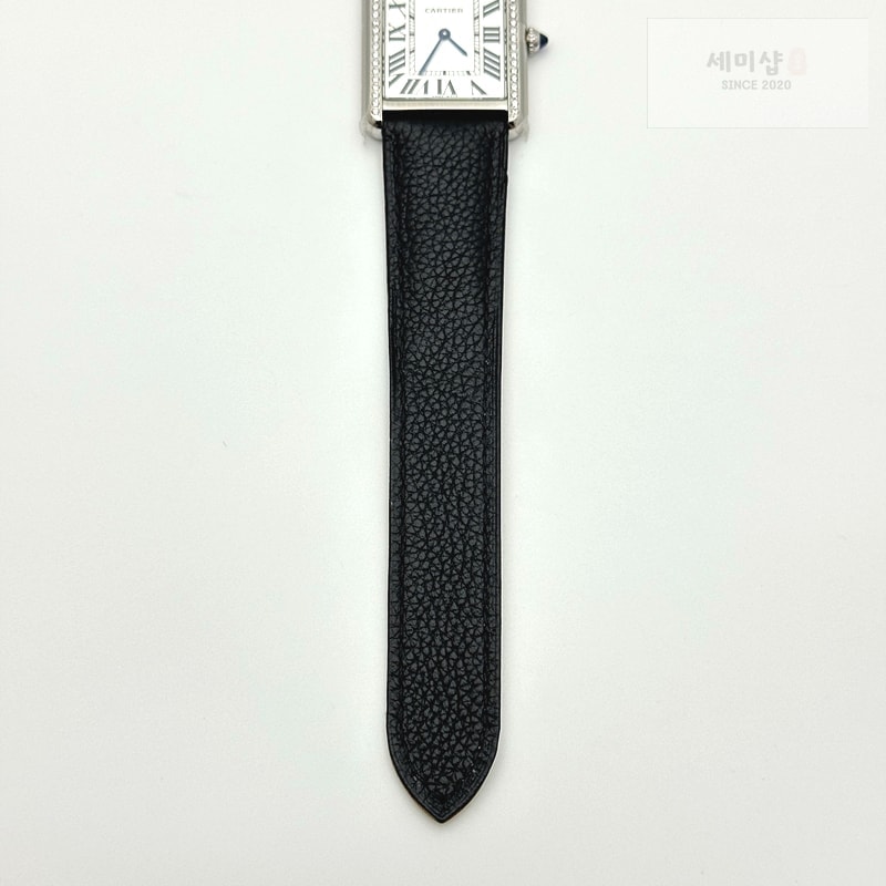 Cartier AF공장 까르띠에 탱크솔로 27 라지 스틸 화이트다이얼 다이아몬드베젤 소가죽스트랩 Tank Solo Ladies 27mm SS White Dial Diamonds Bezel on Black Leather Strap Ronda Quartz 시계 7번 이미지