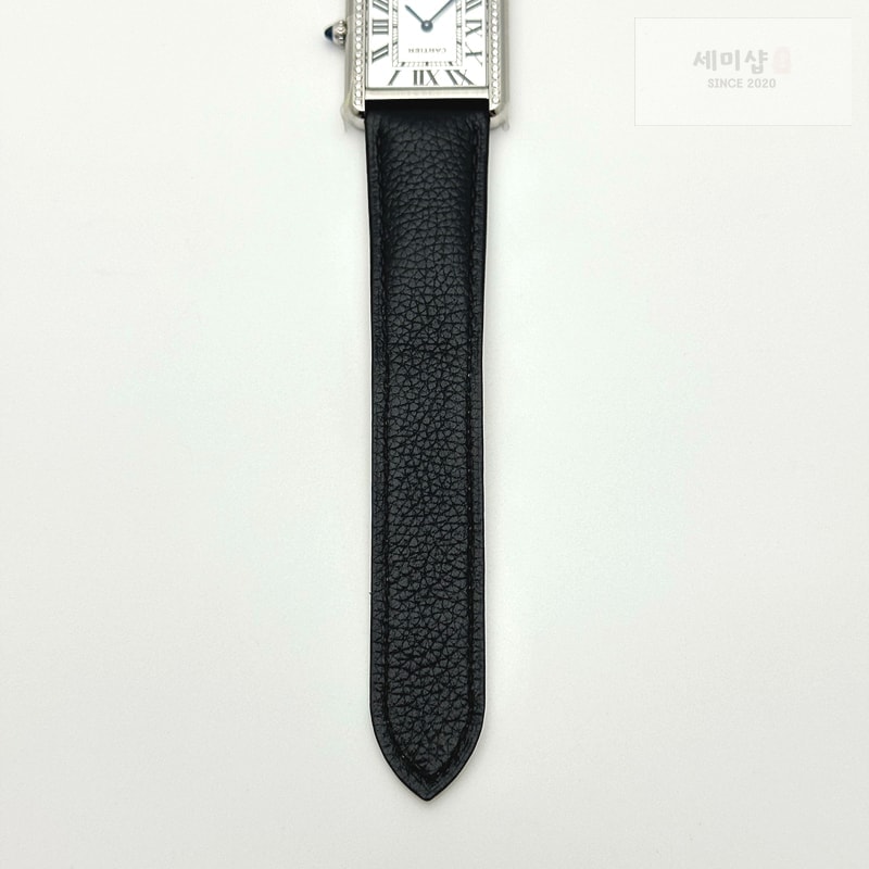 Cartier AF공장 까르띠에 탱크솔로 27 라지 스틸 화이트다이얼 다이아몬드베젤 소가죽스트랩 Tank Solo Ladies 27mm SS White Dial Diamonds Bezel on Black Leather Strap Ronda Quartz 시계 10번 이미지