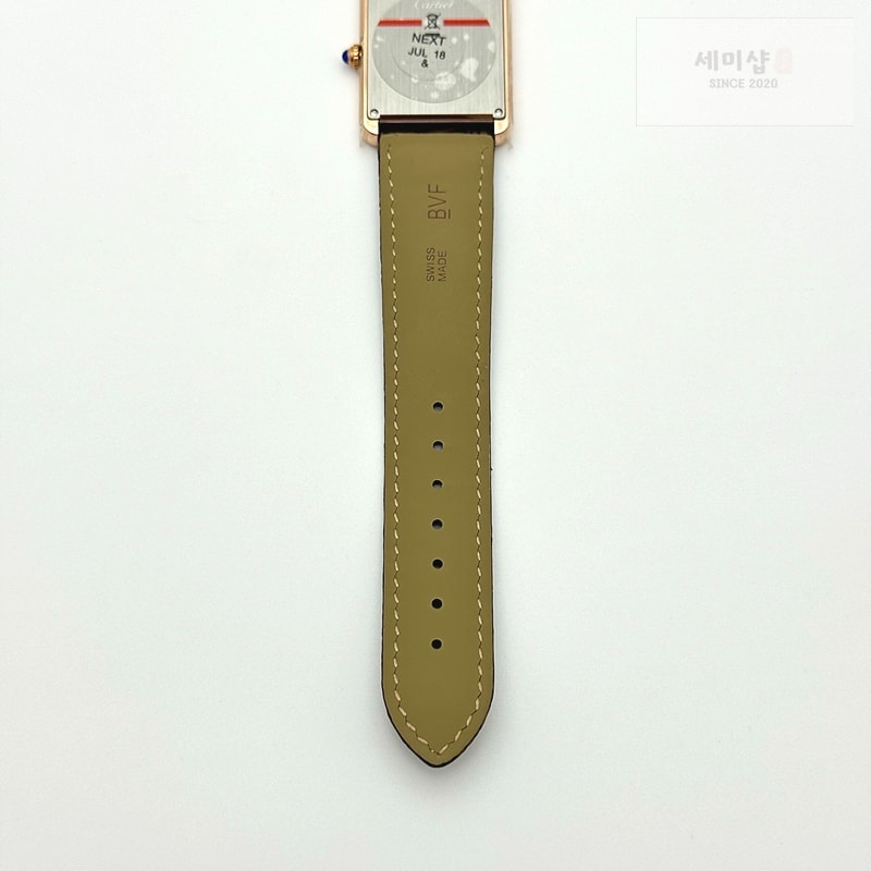 Cartier K11공장 까르띠에 로즈골드금통 탱크솔로 27MM 악어가죽스트랩 Tank Solo 27mm K11F RG White Dial on Brown Leather Strap Ronda Quartz 시계 10번 이미지