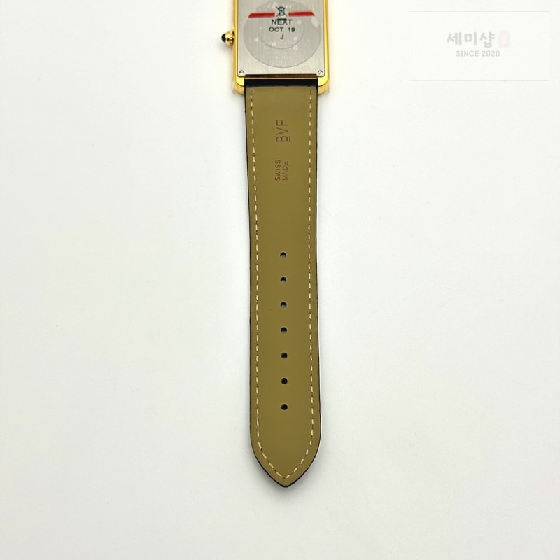 Cartier K11공장 까르띠에 옐로우골드금통 탱크솔로 27 악어가죽스트랩 Tank Solo 27mm K11F YG White Dial on Black Leather Strap Ronda Quartz 시계 10번 이미지