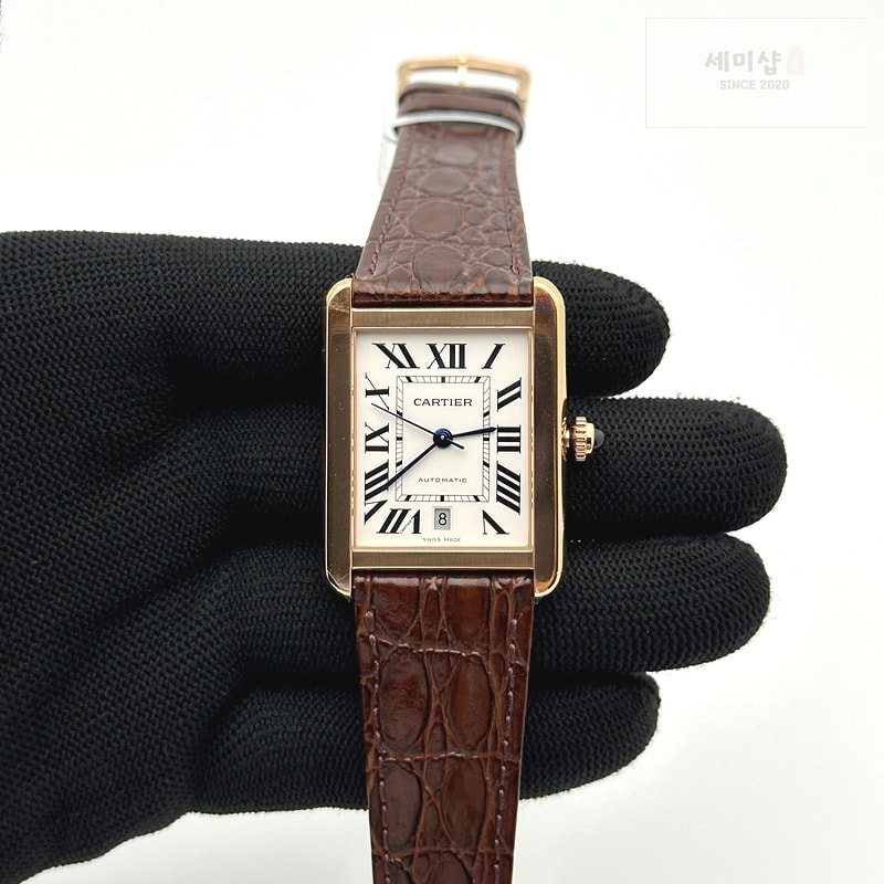 Cartier AF공장 까르띠에 탱크솔로 31mm 로즈골드 화이트다이얼 브라운 악어가죽스트랩 시계 1번 이미지