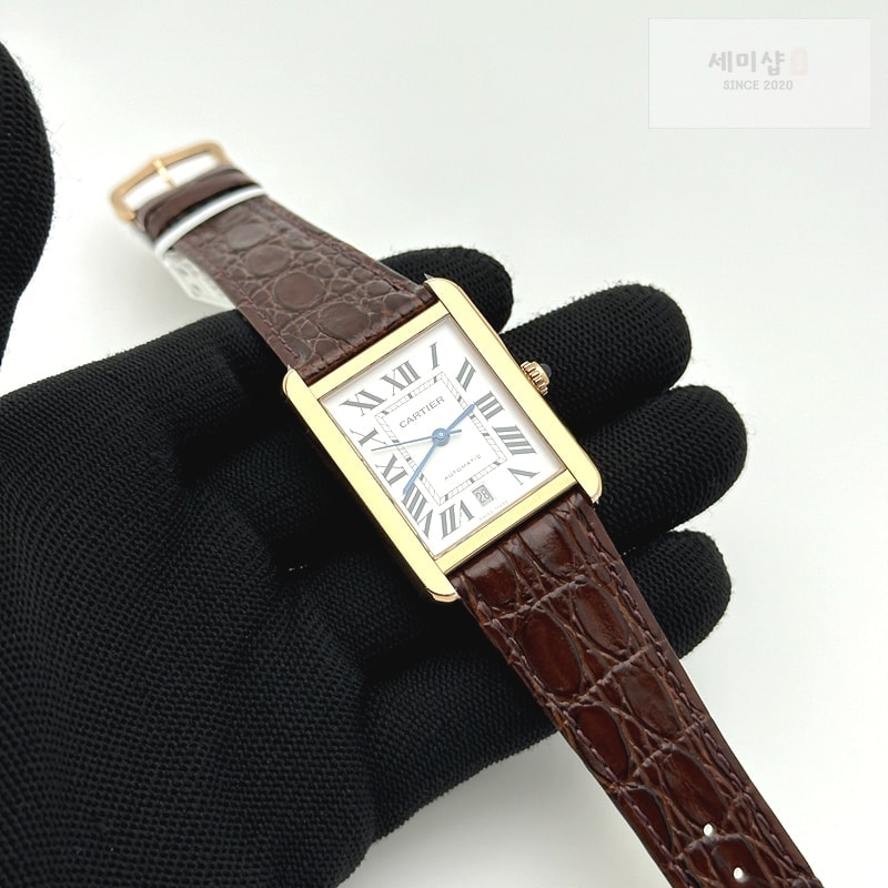 Cartier AF공장 까르띠에 탱크솔로 31mm 로즈골드 화이트다이얼 브라운 악어가죽스트랩 시계 4번 이미지