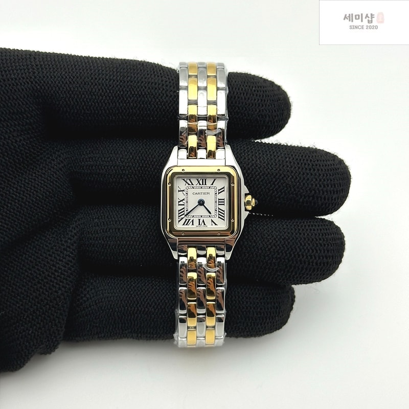 Cartier BV공장 까르띠에 팬더 22 옐로우골드콤비 화이트다이얼 브레이슬릿 Panthère 22mm BVF 1:1 Best Edition SS/YG White Dial on SS/YG Bracelet Ronda Quartz 시계 1번 이미지