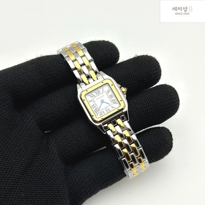 Cartier BV공장 까르띠에 팬더 22 옐로우골드콤비 화이트다이얼 브레이슬릿 Panthère 22mm BVF 1:1 Best Edition SS/YG White Dial on SS/YG Bracelet Ronda Quartz 시계 2번 이미지