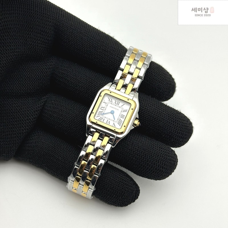 Cartier BV공장 까르띠에 팬더 22 옐로우골드콤비 화이트다이얼 브레이슬릿 Panthère 22mm BVF 1:1 Best Edition SS/YG White Dial on SS/YG Bracelet Ronda Quartz 시계 3번 이미지