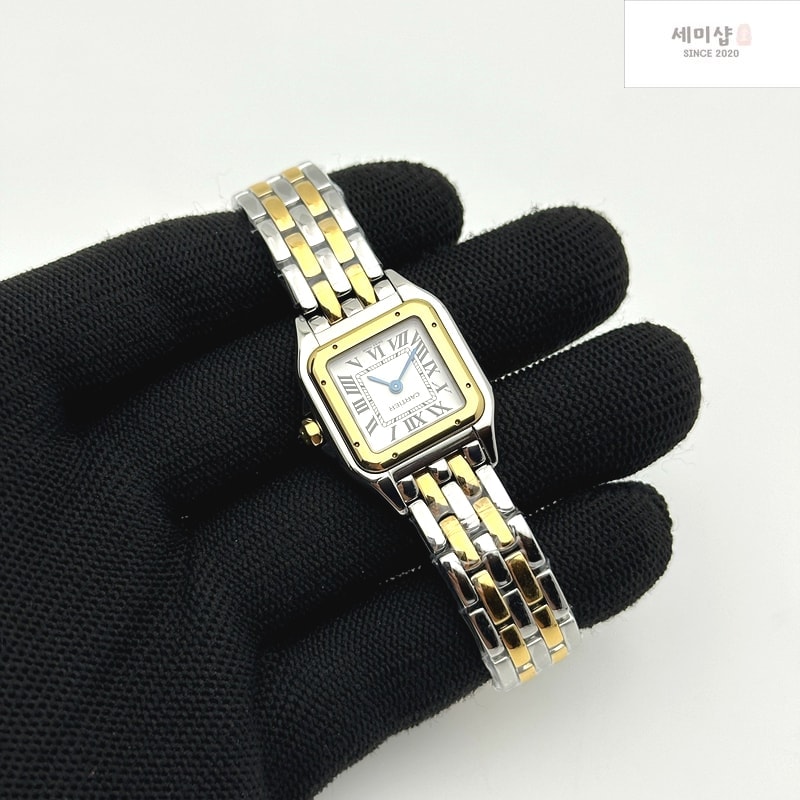 Cartier BV공장 까르띠에 팬더 22 옐로우골드콤비 화이트다이얼 브레이슬릿 Panthère 22mm BVF 1:1 Best Edition SS/YG White Dial on SS/YG Bracelet Ronda Quartz 시계 4번 이미지