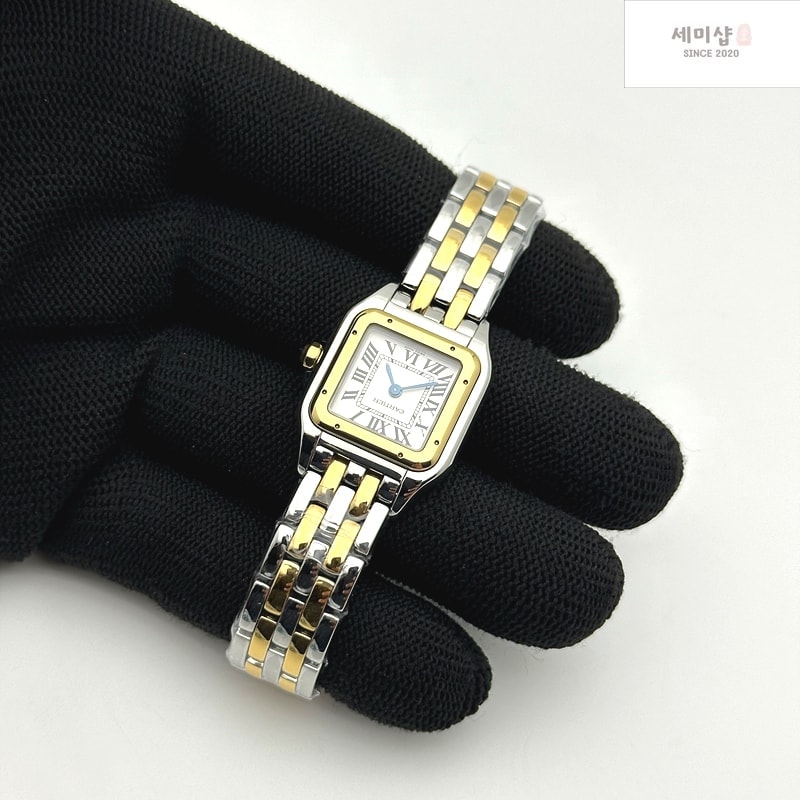 Cartier BV공장 까르띠에 팬더 22 옐로우골드콤비 화이트다이얼 브레이슬릿 Panthère 22mm BVF 1:1 Best Edition SS/YG White Dial on SS/YG Bracelet Ronda Quartz 시계 5번 이미지