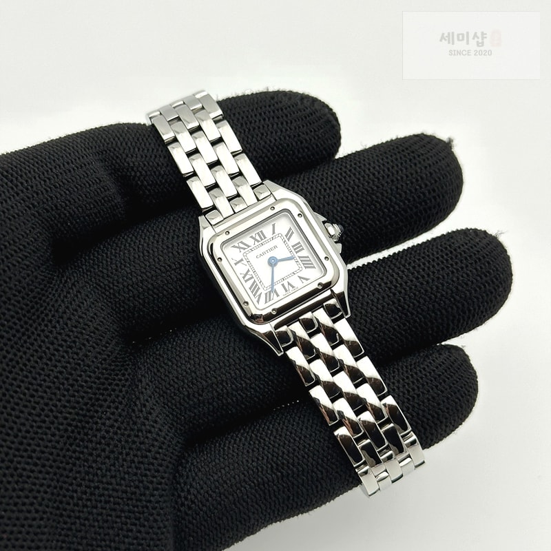 Cartier K11공장 까르띠에 팬더 레이디즈 22 스틸 화이트다이얼 브레이슬릿 Panthère Secrete Ladies 22mm SS White Dial on SS Bracelet Ronda Quartz 시계 2번 이미지