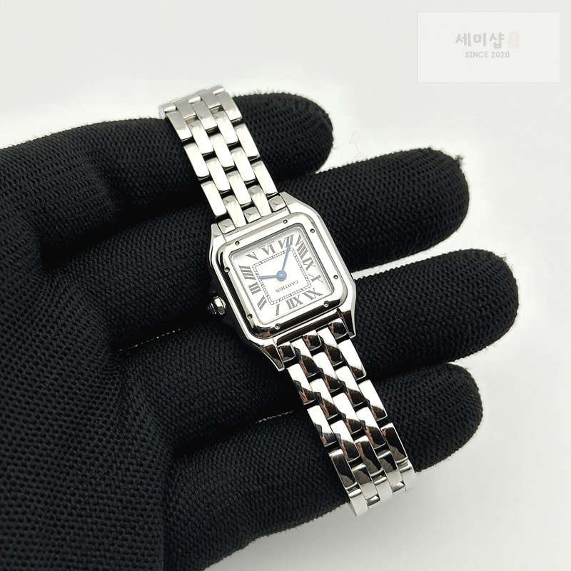 Cartier K11공장 까르띠에 팬더 레이디즈 22 스틸 화이트다이얼 브레이슬릿 Panthère Secrete Ladies 22mm SS White Dial on SS Bracelet Ronda Quartz 시계 4번 이미지