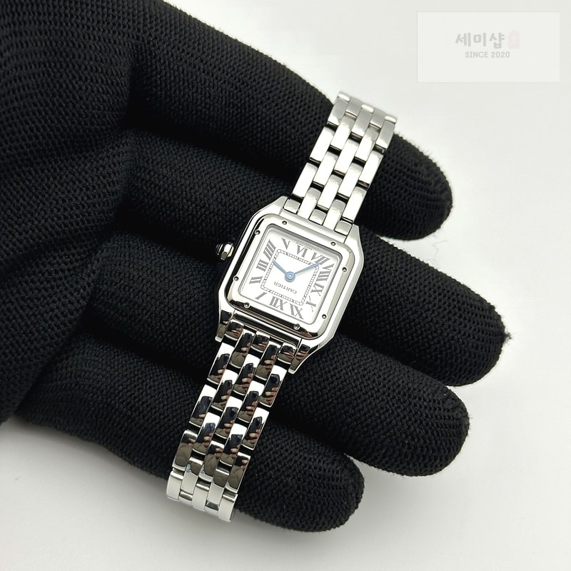 Cartier K11공장 까르띠에 팬더 레이디즈 22 스틸 화이트다이얼 브레이슬릿 Panthère Secrete Ladies 22mm SS White Dial on SS Bracelet Ronda Quartz 시계 5번 이미지