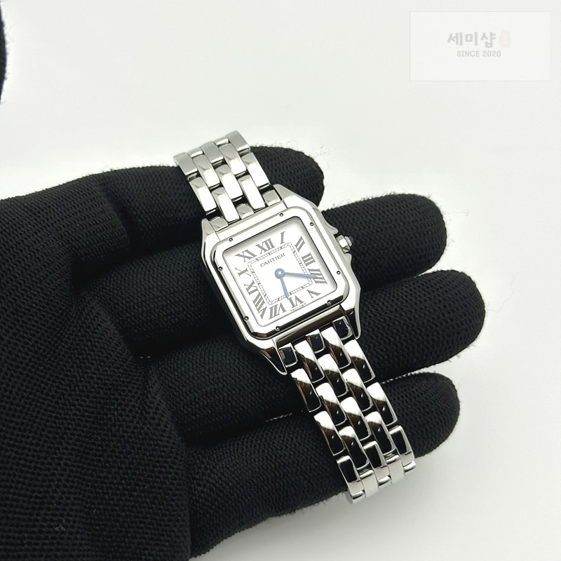 Cartier BV공장 까르띠에 팬더 27 스틸 다이아몬드베젤 화이트다이얼 브레이슬릿 Panthère 27mm BVF 1:1 Best Edition SS White Dial Diamonds Bezel on SS Bracelet Ronda Quartz 시계 2번 이미지
