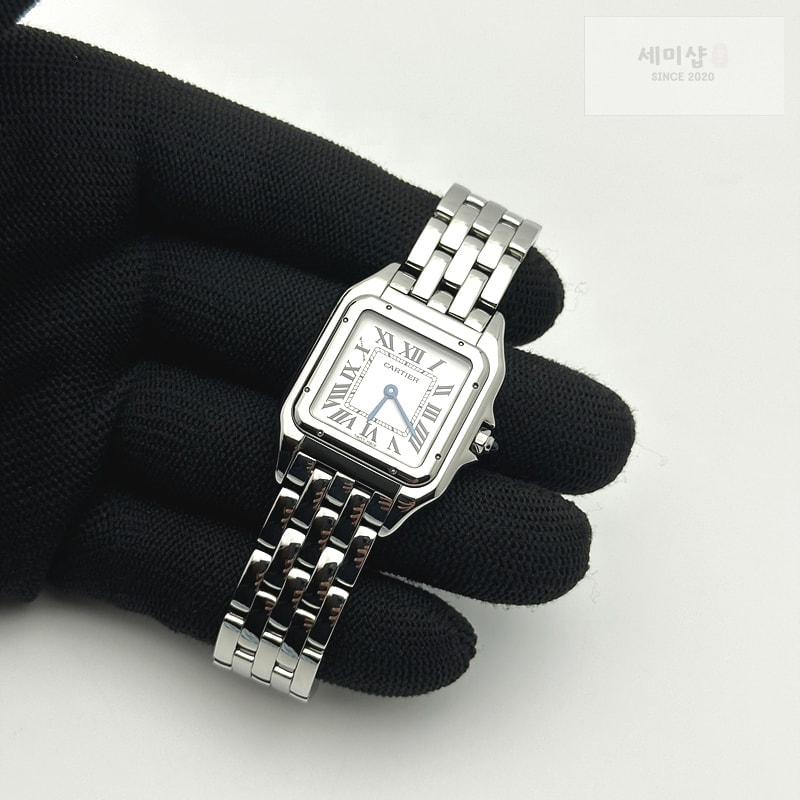 Cartier BV공장 까르띠에 팬더 27 스틸 다이아몬드베젤 화이트다이얼 브레이슬릿 Panthère 27mm BVF 1:1 Best Edition SS White Dial Diamonds Bezel on SS Bracelet Ronda Quartz 시계 3번 이미지