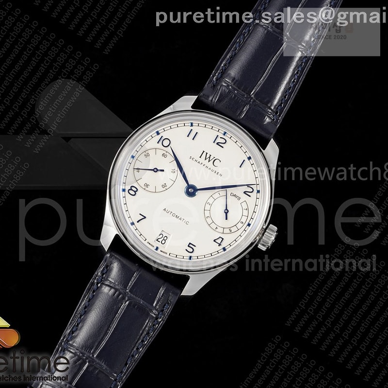 I W C APS공장 IWC 포르투기저 스틸 화이트다이얼 블루가죽스트랩 Portugieser Automatic 42mm SS APSF 1_1 Best Edition White Dial Blue Marker on Blue Leather Strap A52011 시계 1번 이미지