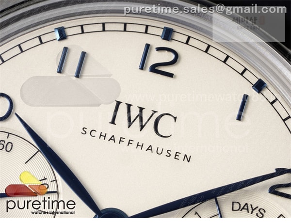 I W C APS공장 IWC 포르투기저 스틸 화이트다이얼 블루가죽스트랩 Portugieser Automatic 42mm SS APSF 1_1 Best Edition White Dial Blue Marker on Blue Leather Strap A52011 시계 7번 이미지