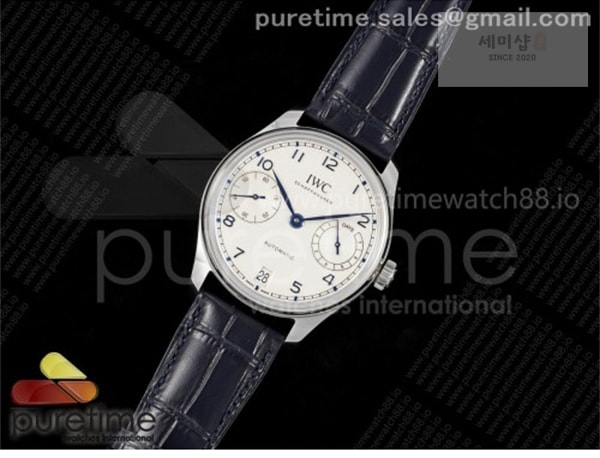I W C APS공장 IWC 포르투기저 스틸 화이트다이얼 블루가죽스트랩 Portugieser Automatic 42mm SS APSF 1_1 Best Edition White Dial Blue Marker on Blue Leather Strap A52011 시계 31번 이미지