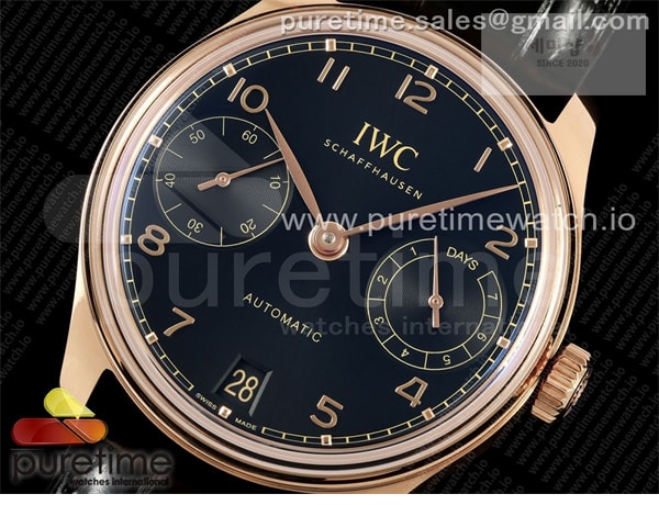 I W C APS공장 IWC 포르투기저 오토메틱 로즈골드금통 블랙다이얼 블랙가죽스트랩 Portugieser Automatic 42mm RG APSF 1_1 Best Edition Black Dial on Black Leather Strap A52010 시계 4번 이미지
