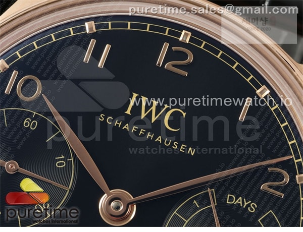 I W C APS공장 IWC 포르투기저 오토메틱 로즈골드금통 블랙다이얼 블랙가죽스트랩 Portugieser Automatic 42mm RG APSF 1_1 Best Edition Black Dial on Black Leather Strap A52010 시계 1번 이미지