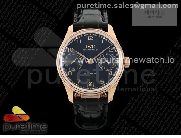 I W C APS공장 IWC 포르투기저 오토메틱 로즈골드금통 블랙다이얼 블랙가죽스트랩 Portugieser Automatic 42mm RG APSF 1_1 Best Edition Black Dial on Black Leather Strap A52010 시계 10번 이미지