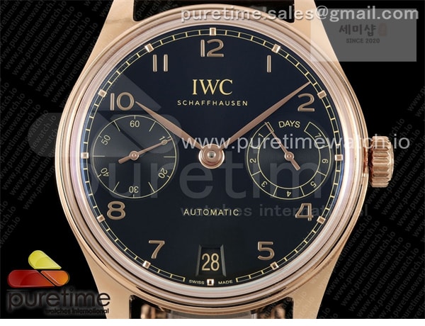 I W C APS공장 IWC 포르투기저 오토메틱 로즈골드금통 블랙다이얼 블랙가죽스트랩 Portugieser Automatic 42mm RG APSF 1_1 Best Edition Black Dial on Black Leather Strap A52010 시계 11번 이미지