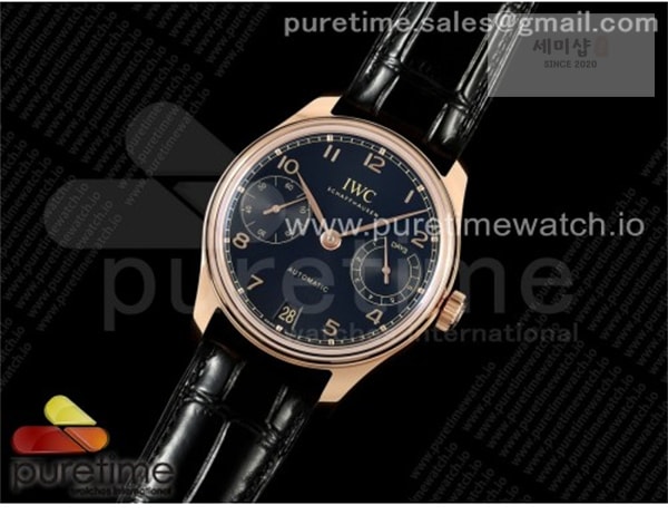 I W C APS공장 IWC 포르투기저 오토메틱 로즈골드금통 블랙다이얼 블랙가죽스트랩 Portugieser Automatic 42mm RG APSF 1_1 Best Edition Black Dial on Black Leather Strap A52010 시계 41번 이미지