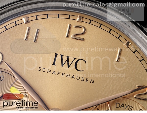 I W C APS공장 IWC 포르투기저 오토메틱 스틸 로즈골드다이얼 블랙가죽스트랩 Portugieser Automatic 42mm SS APSF 1_1 Best Edition RG Dial on Black Leather Strap A52011 시계 6번 이미지