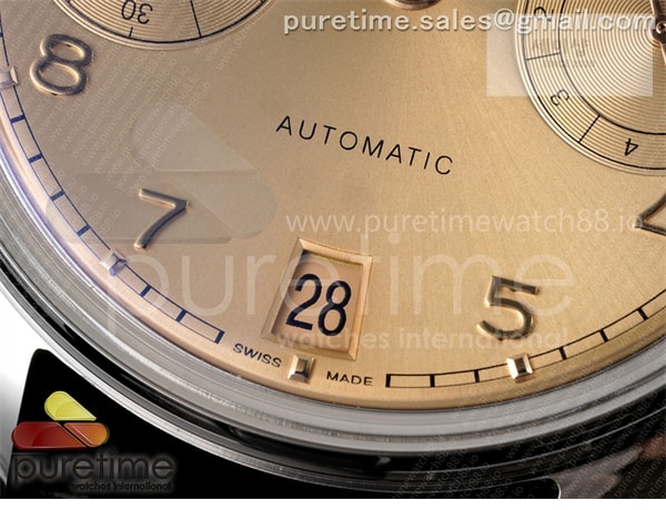 I W C APS공장 IWC 포르투기저 오토메틱 스틸 로즈골드다이얼 블랙가죽스트랩 Portugieser Automatic 42mm SS APSF 1_1 Best Edition RG Dial on Black Leather Strap A52011 시계 8번 이미지