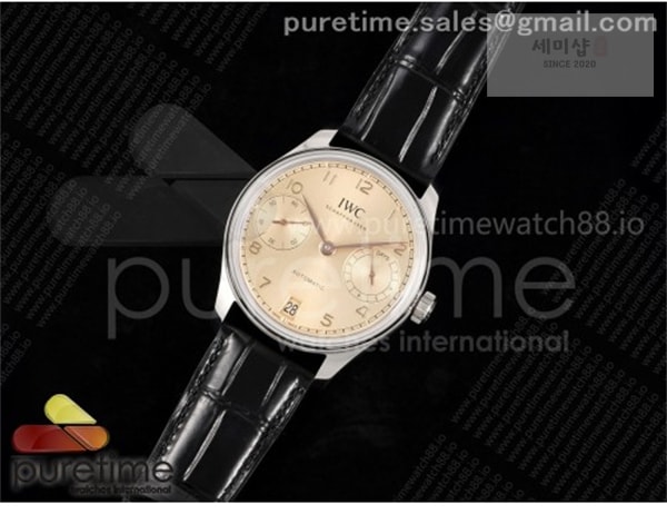 I W C APS공장 IWC 포르투기저 오토메틱 스틸 로즈골드다이얼 블랙가죽스트랩 Portugieser Automatic 42mm SS APSF 1_1 Best Edition RG Dial on Black Leather Strap A52011 시계 30번 이미지