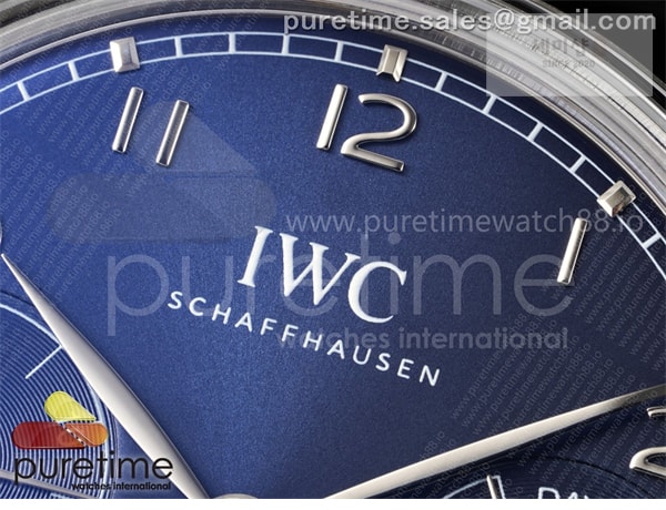 I W C APS공장 IWC 포르투기저 오토메틱 스틸 블루다이얼 블랙가죽스트랩 Portugieser Automatic 42mm SS APSF 1_1 Best Edition Blue Dial on Black Leather Strap A52011 시계 4번 이미지