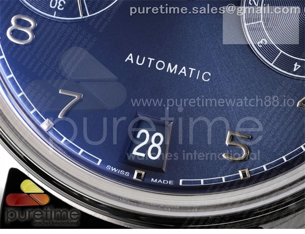 I W C APS공장 IWC 포르투기저 오토메틱 스틸 블루다이얼 블랙가죽스트랩 Portugieser Automatic 42mm SS APSF 1_1 Best Edition Blue Dial on Black Leather Strap A52011 시계 7번 이미지