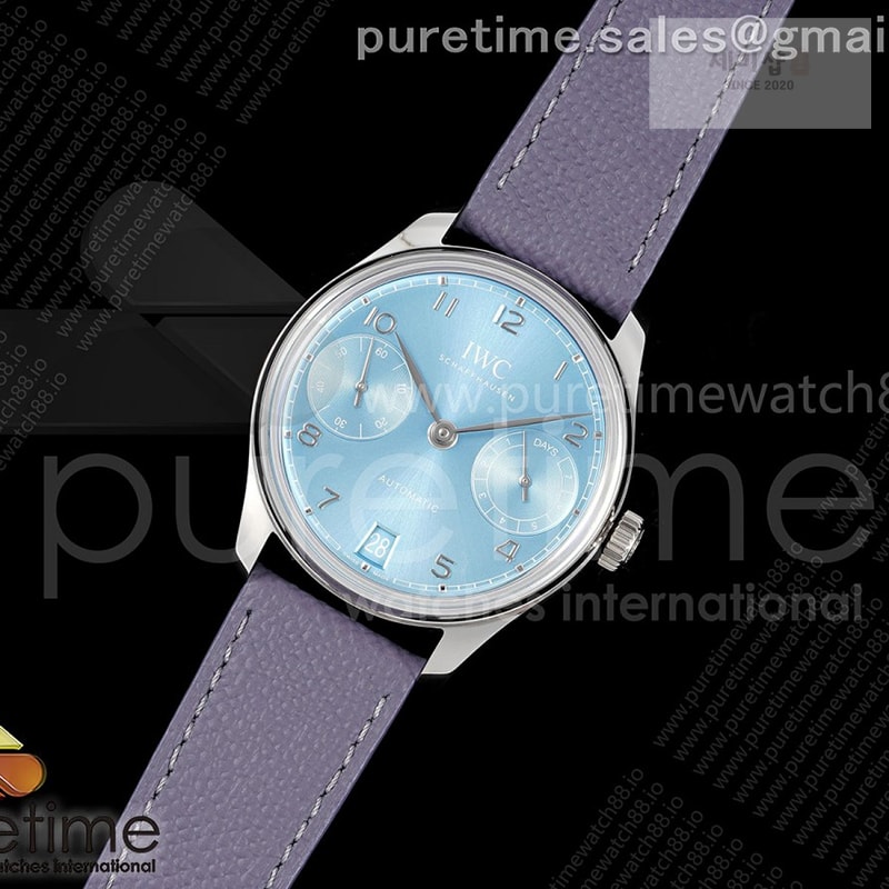 I W C APS공장 IWC 포르투기저 오토메틱 스틸 아이스블루다이얼 퍼플가죽스트랩 Portugieser Automatic 42mm SS APSF 1_1 Best Edition Ice Blue Dial on Purple Leather Strap A52011 시계 2번 이미지