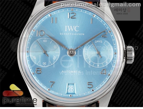 I W C APS공장 IWC 포르투기저 오토메틱 스틸 아이스블루다이얼 퍼플가죽스트랩 Portugieser Automatic 42mm SS APSF 1_1 Best Edition Ice Blue Dial on Purple Leather Strap A52011 시계 26번 이미지