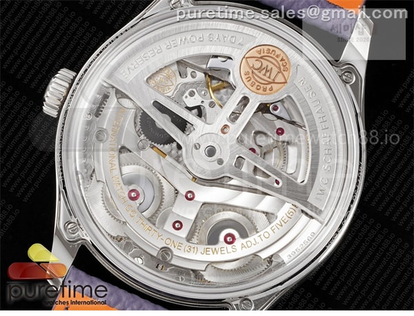 I W C APS공장 IWC 포르투기저 오토메틱 스틸 아이스블루다이얼 퍼플가죽스트랩 Portugieser Automatic 42mm SS APSF 1_1 Best Edition Ice Blue Dial on Purple Leather Strap A52011 시계 11번 이미지
