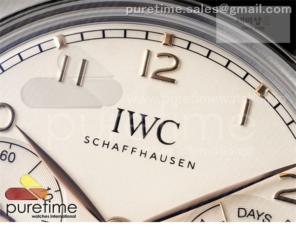I W C APS공장 IWC 포르투기저 오토메틱 스틸 화이트다이얼 블랙가죽스트랩 Portugieser Automatic 42mm SS APSF 1_1 Best Edition White Dial RG Marker on Black Leather Strap A52011 시계 3번 이미지