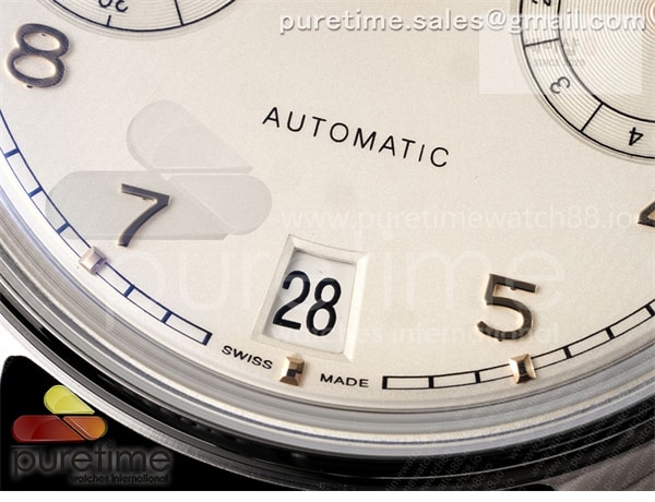 I W C APS공장 IWC 포르투기저 오토메틱 스틸 화이트다이얼 블랙가죽스트랩 Portugieser Automatic 42mm SS APSF 1_1 Best Edition White Dial RG Marker on Black Leather Strap A52011 시계 5번 이미지