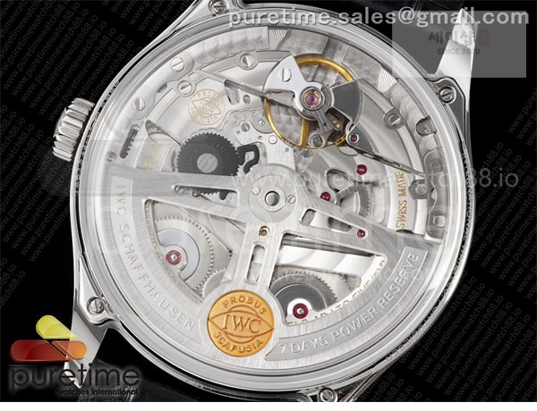 I W C APS공장 IWC 포르투기저 오토메틱 스틸 화이트다이얼 블랙가죽스트랩 Portugieser Automatic 42mm SS APSF 1_1 Best Edition White Dial RG Marker on Black Leather Strap A52011 시계 12번 이미지