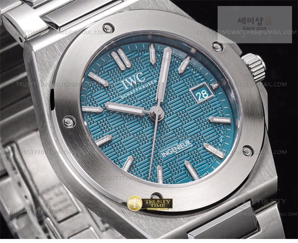 I W C GH공장 IWC 인제니어 아쿠아다이얼 브레이슬릿 IWC0555D – Ingenieur Auto SS_SS A-Grn GHF MY9015 그린 블루 시계 3번 이미지