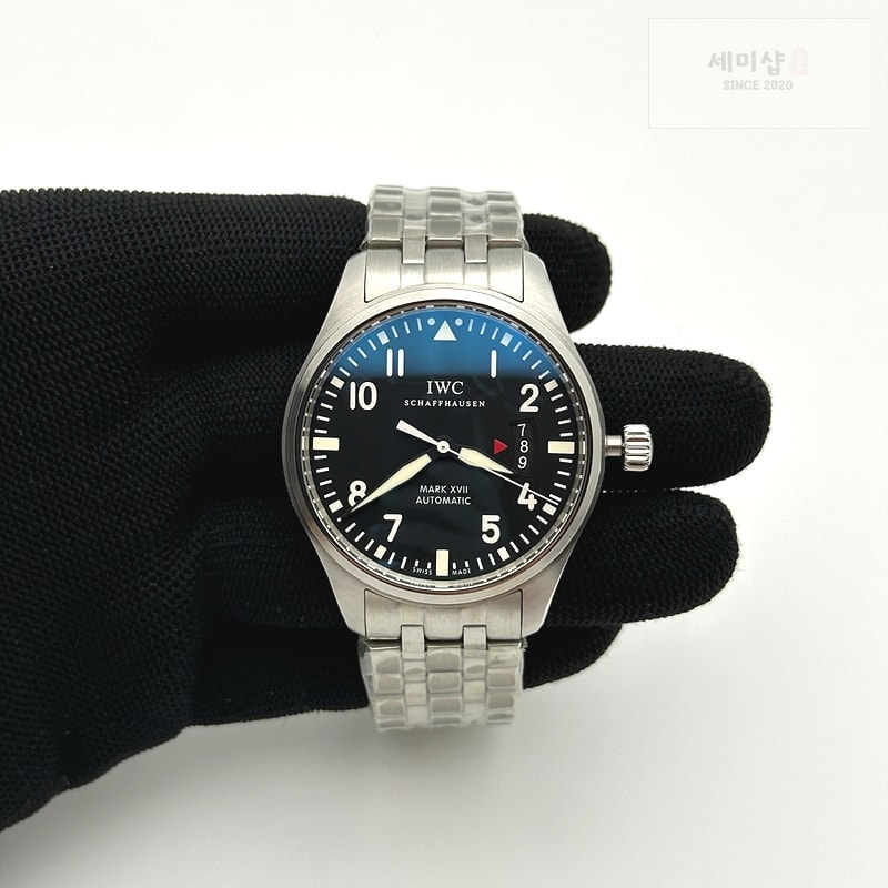 I W C MK공장 v2 IWC 마크17 스틸 블랙다이얼 브레이슬릿 Mark XVII IW326504 Black Dial on SS Bracelet MIYOTA 9015 시계 1번 이미지